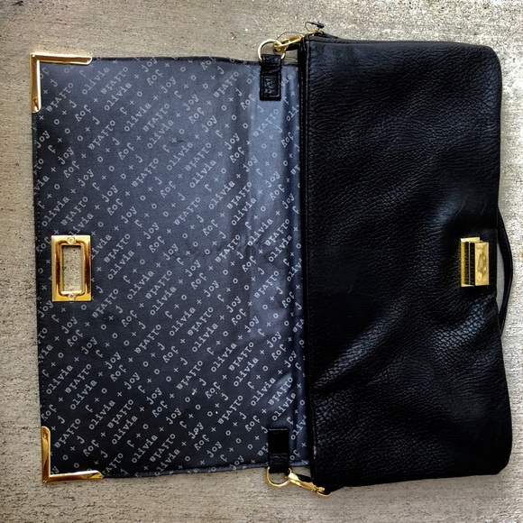 Black and gold large clutch purse - Picture 3 of 5
